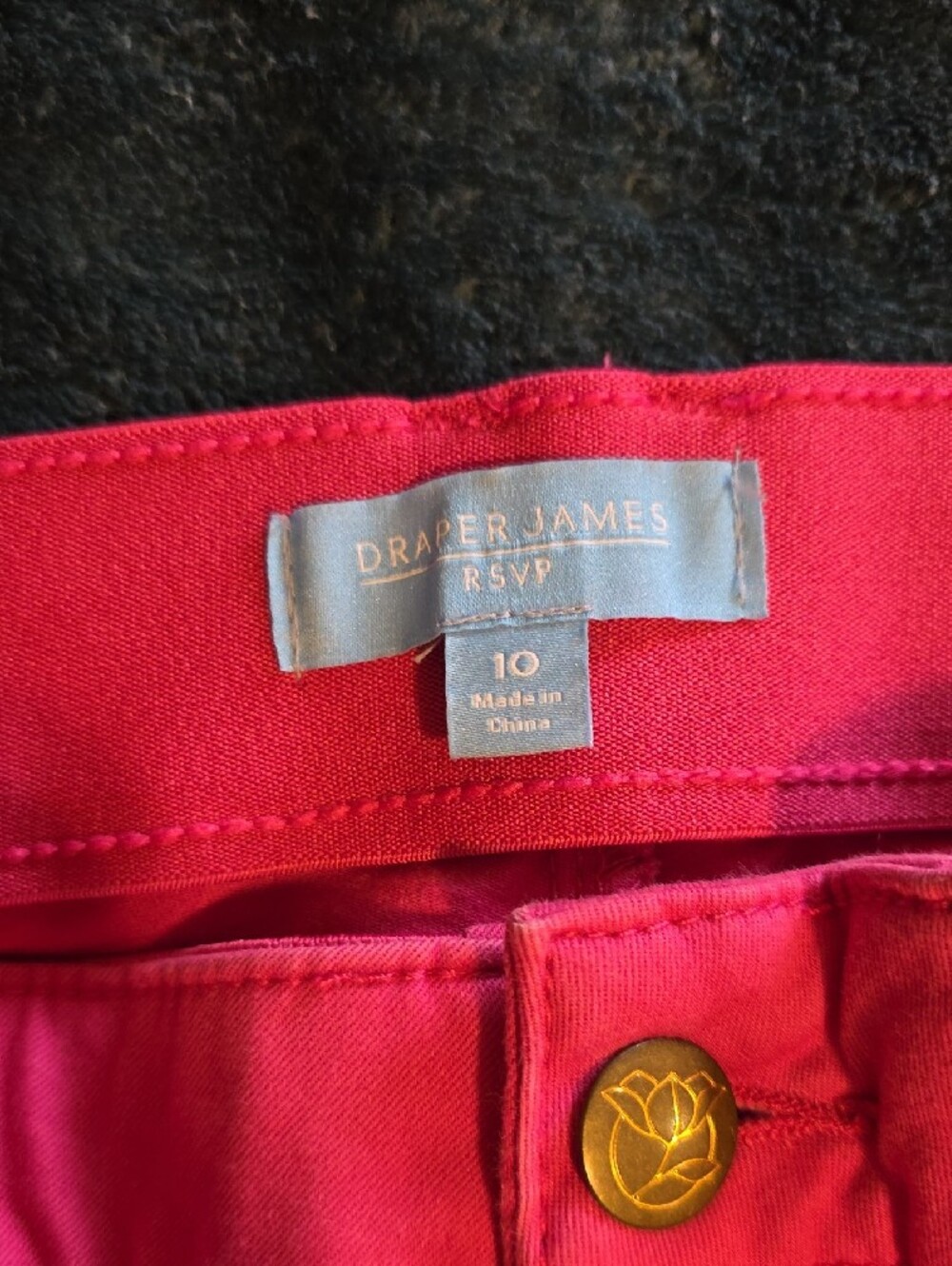 Draper James RSVP Bright Pink Slim Pants - Picture 2 of 3